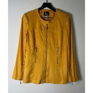 Lena Gabrielle Mustard Yellow Vegan Leather Jacket